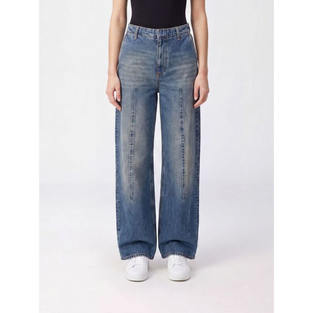 High-Waisted Wide-Leg Cotton Denim Jeans Mm6 Maison Margiela